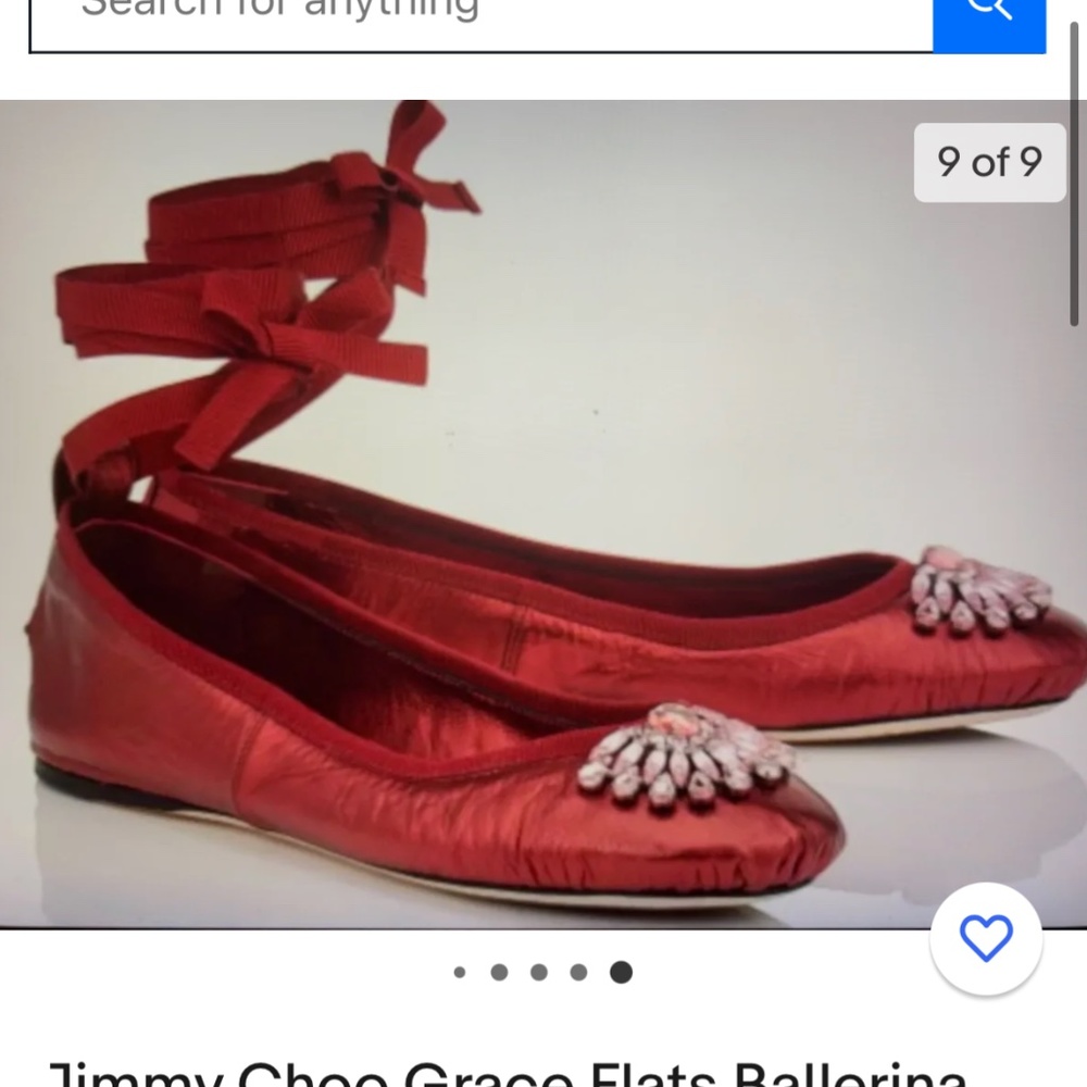 New- Jimmy choo Satin Ribbon Ballerina Flats.